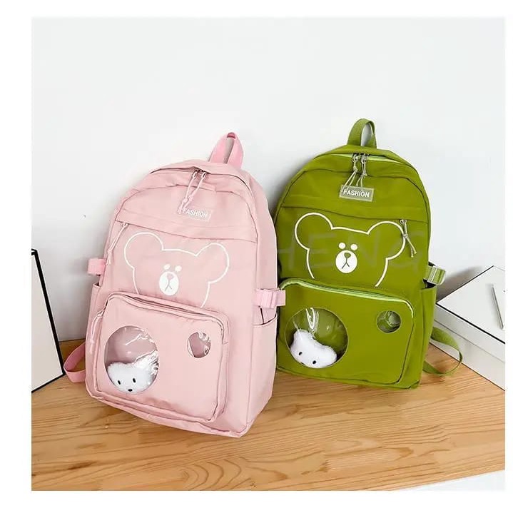 [COD] Ransel Sekolah Remaja Wanita Motif 2 Bulat Termurah / Model Ransel Tas Wanita Terbaru / Tas Pungung /Tas Kuliah Wanita Style Korea / Ransel Bahu Wanita