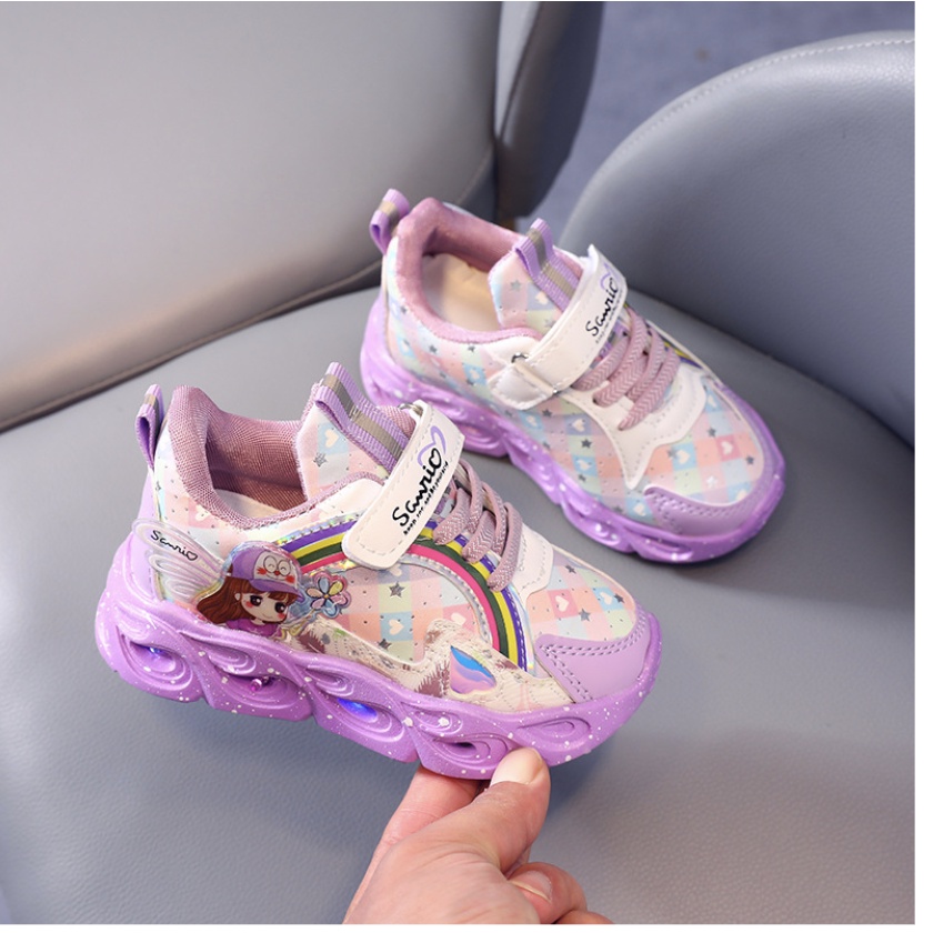 babyfit FLORSCENT RIO sepatu lampu anak perempuan led shoes import gs-0120