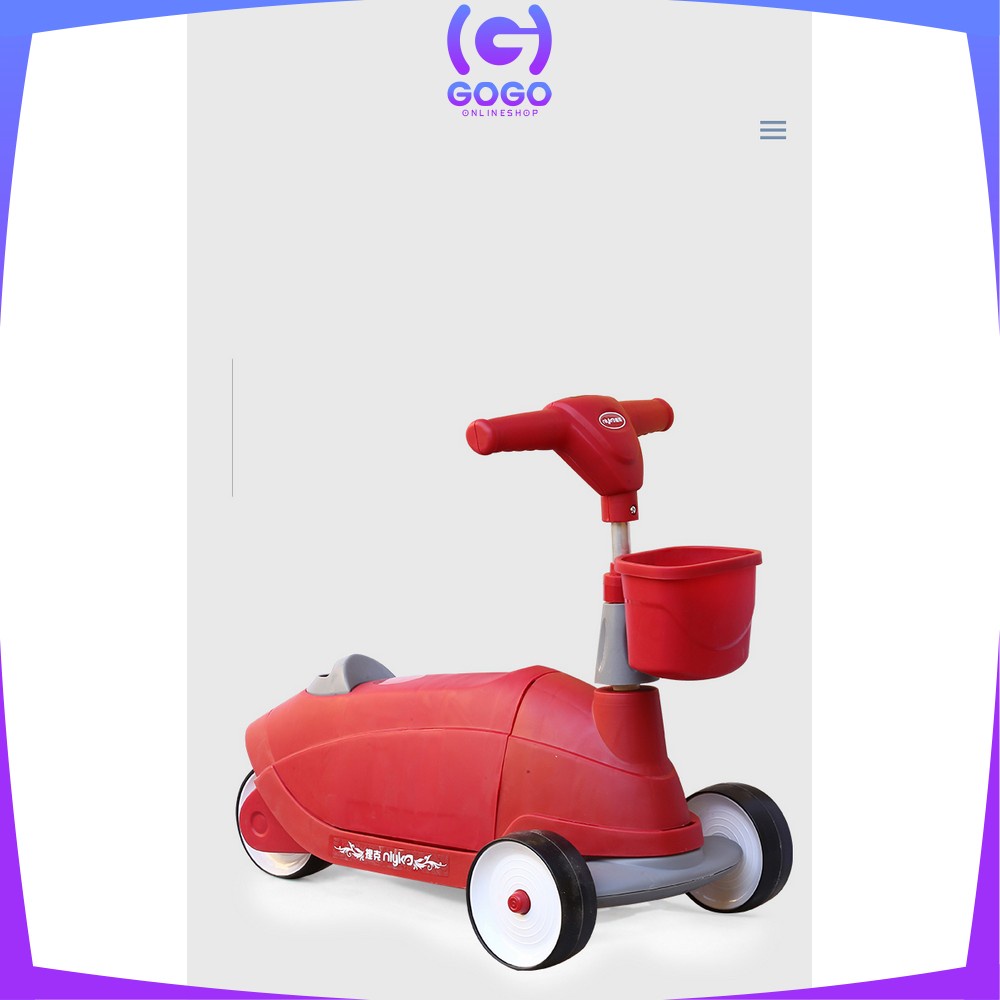 GOGO-M107 Mainan Anak Keseimbangan Skuter Dorong 2IN1 Maenan Mobil Mobilan Anak Dorong Scooter Duduk Anak