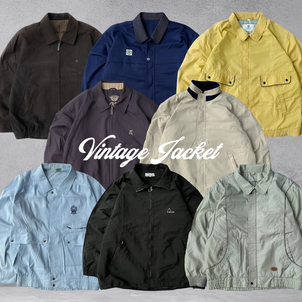 Jaket Casual Vintage Tartan Tracktop Harrington Pria dan Wanita