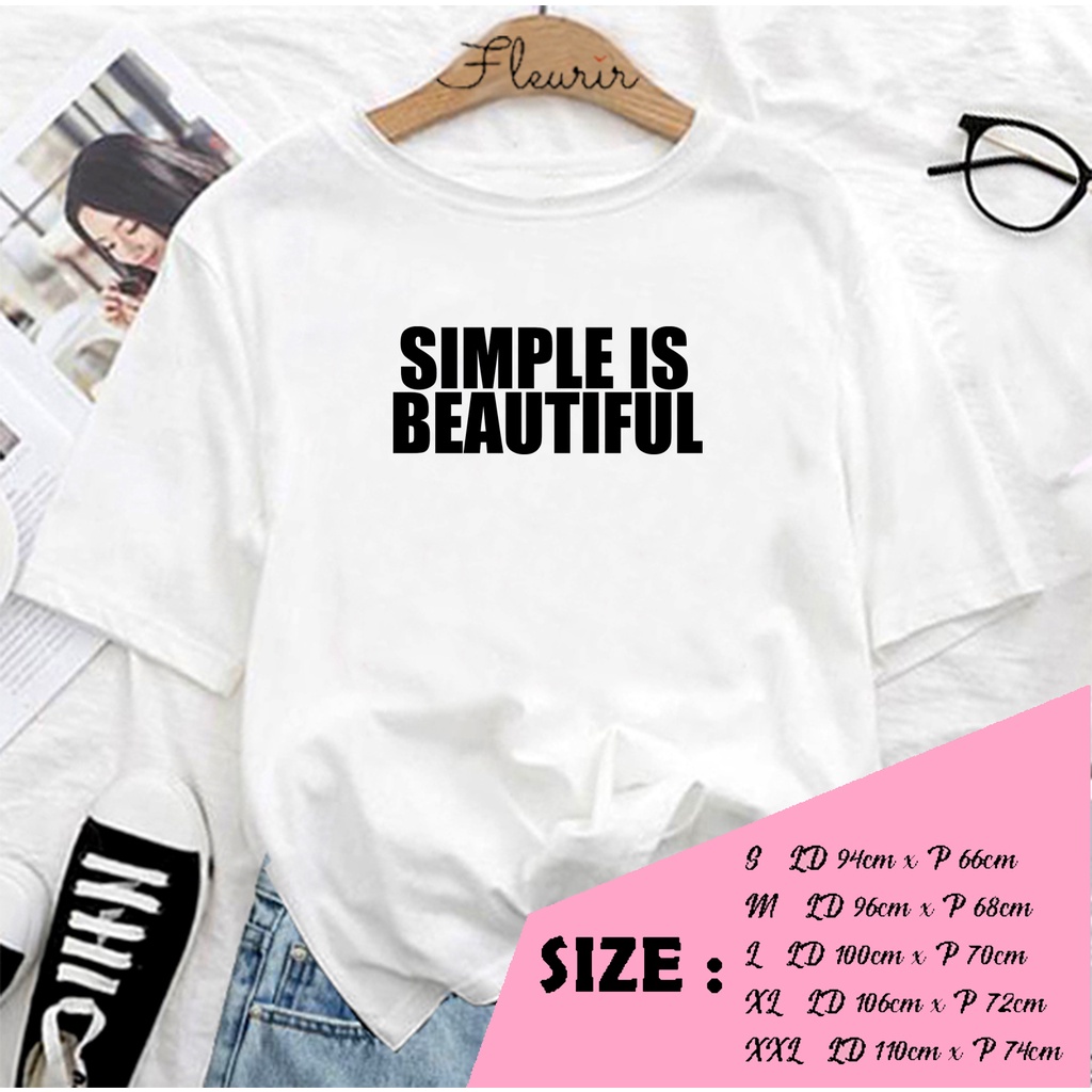 FLEURIR - COD KAOS WANITA SIMPLE PRIA REMAJA DEWASA UNISEX TSHIRT JUMBO