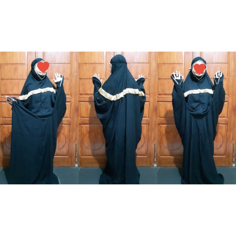 Mukena Terusan Rayon Hitam