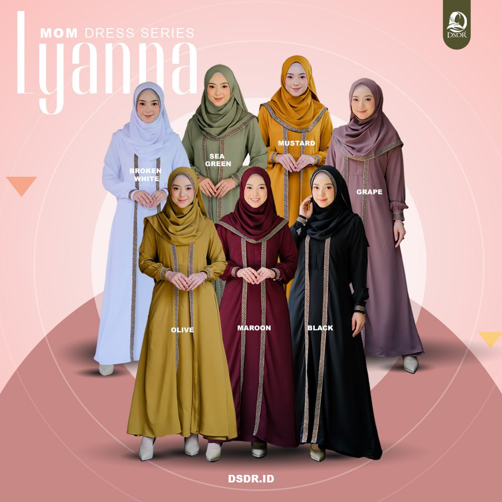 Gamis set Pashmina. Couple Mom & Kids Lyanna - DSDR (PRE ORDER)