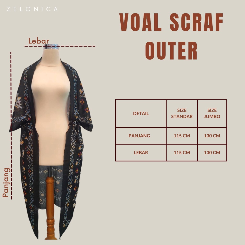 Zelonica Voal Scarf Outer  Standar Jumbo