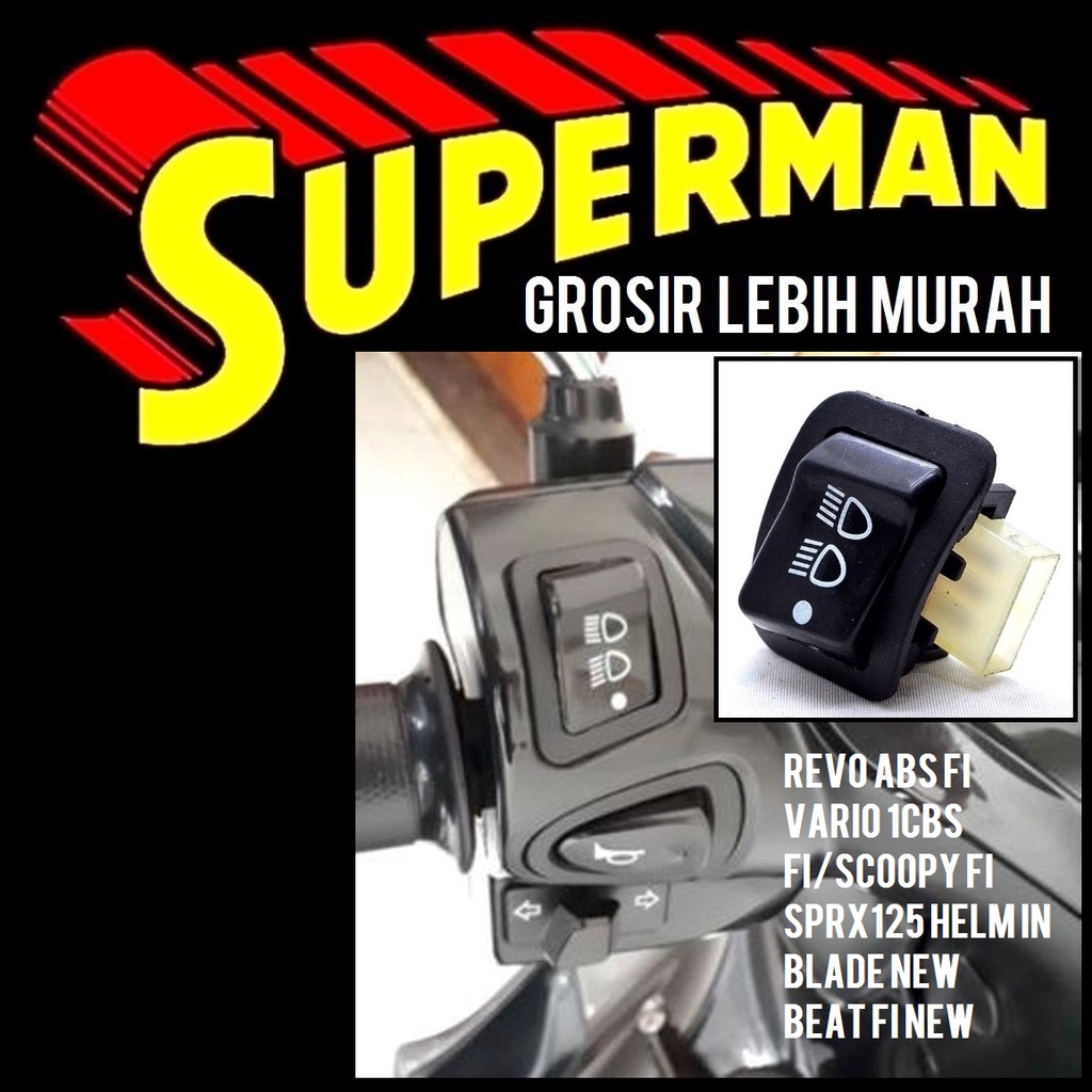 TOMBOL DIM 3 MODE REVO ABS 3 fungsi on off revo abs fi vario 125 cbs fi scoopy fi supra x 125 helm i