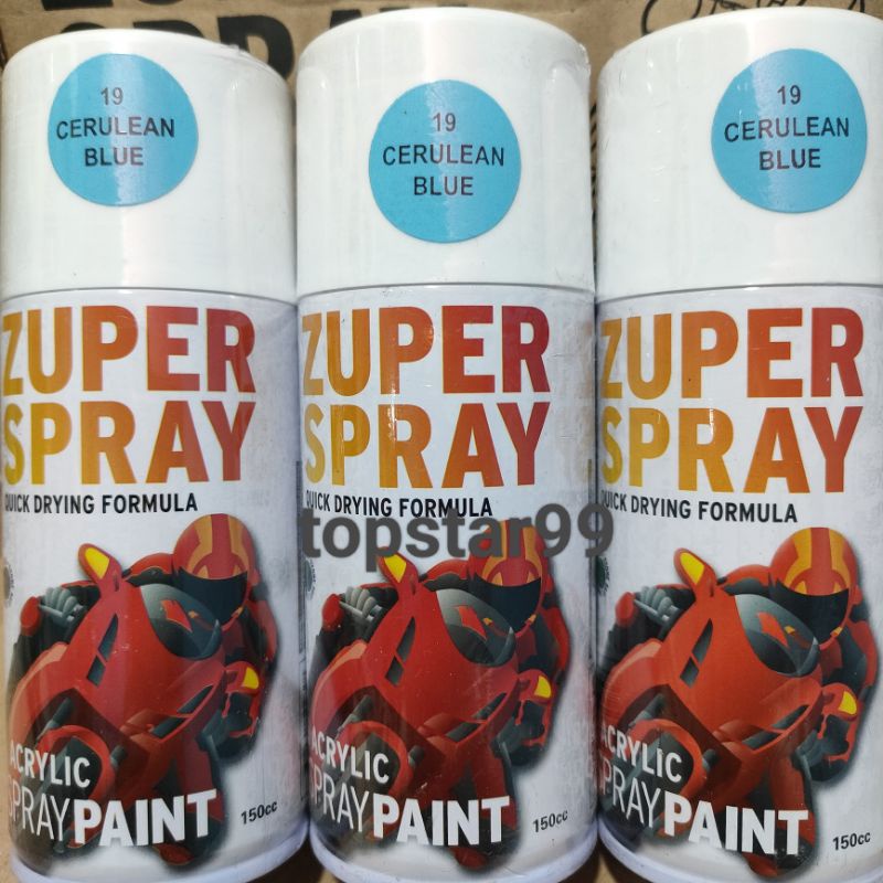 Zuper Pilox Pilok Cat Semprot Warna Cerulean Blue Biru Langit Glossy 19 150cc Spray Paint