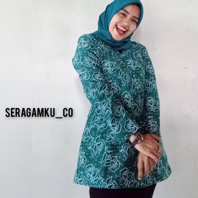 ⇇ Seragam batik pkk nasional terbaru full furing seragam batik pkk hijau toska baju batik pkk nasion