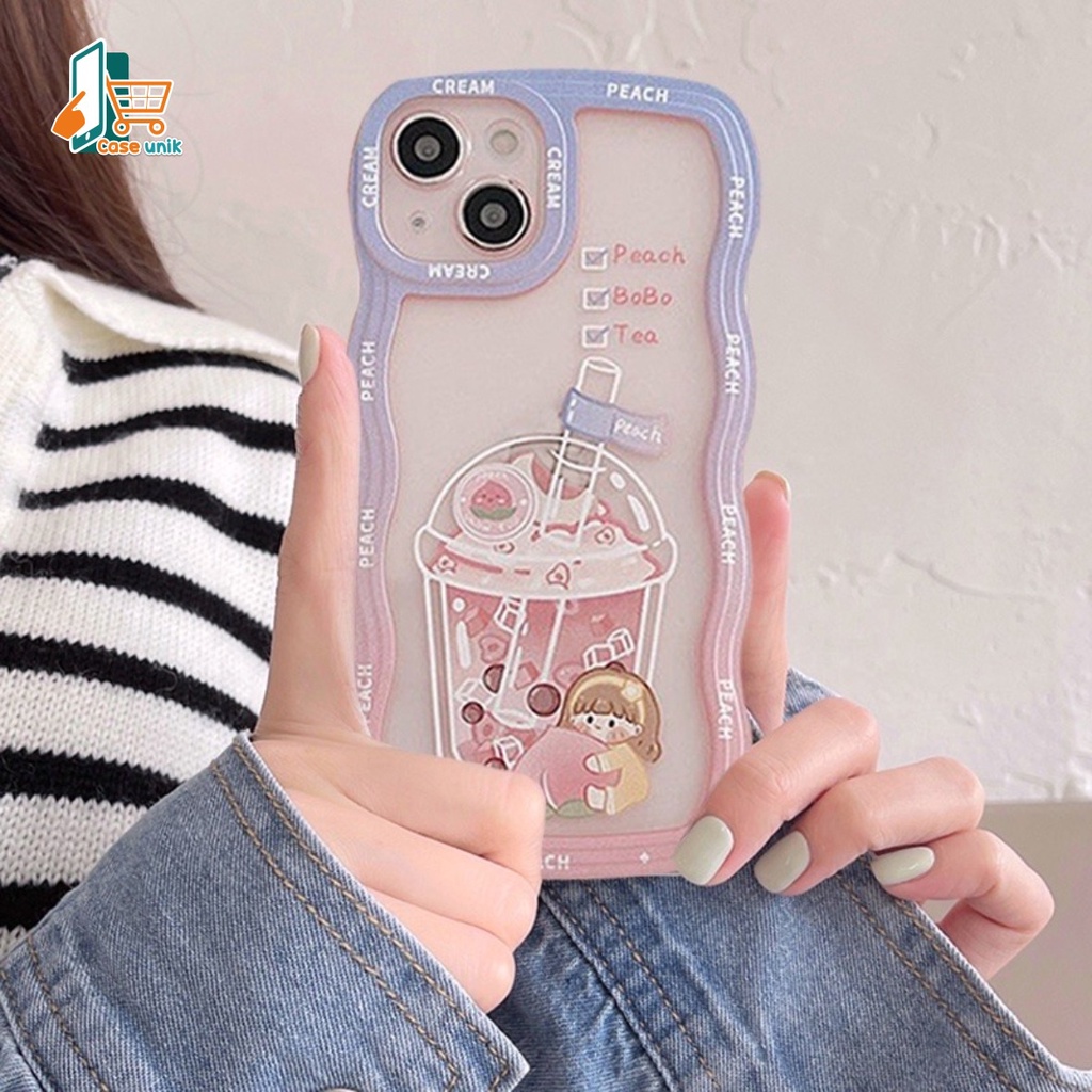 SS132 CASING SOFTCASE PEACH BOBA TEA FOR REALME C1 C2 5 5I C3 9 4G 9I 10 C11 C12 C25 C15 C20 C21 C21Y C25Y C30 C31 C33 C35 C55 NARZO 20 50I 50A PRIME CS5182