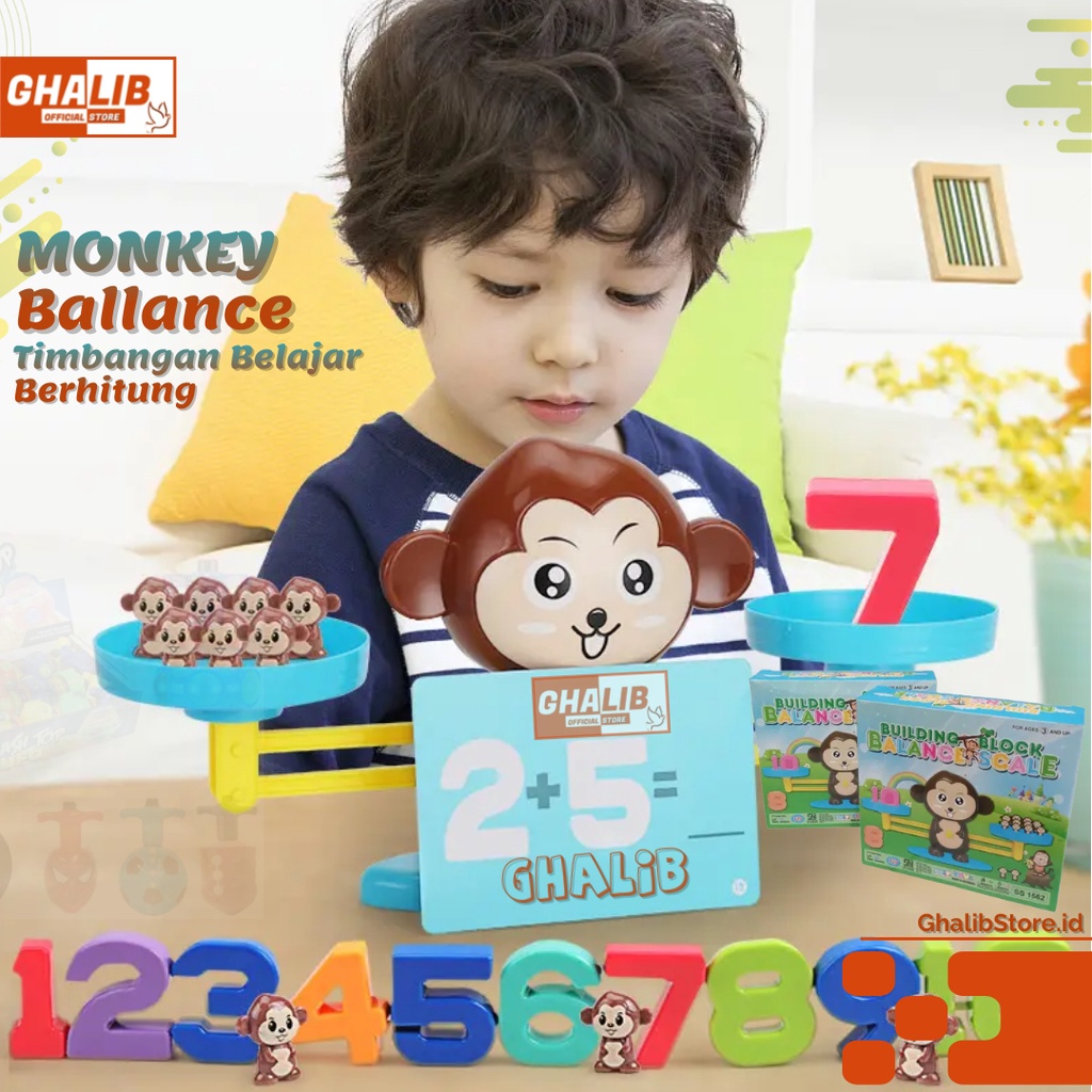 Jual Mainan Edukasi Anak Monkey Ballance Timbangan Belajar Berhitung ...