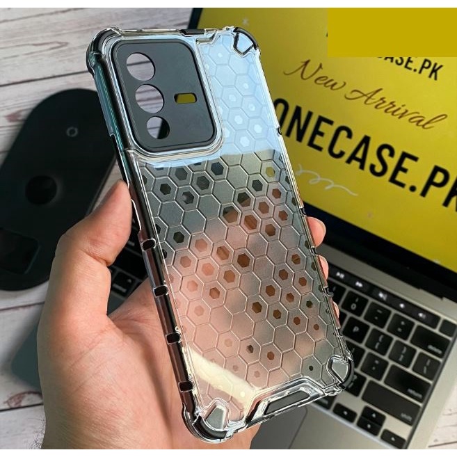 Case Vivo V23 5G Honeycomb TPU Casing Hybrid Anti Crack Shockproof Camera Protect