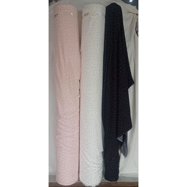 Kain Rayon Twil Motif Polkadot Premium Harga Setengah Meter