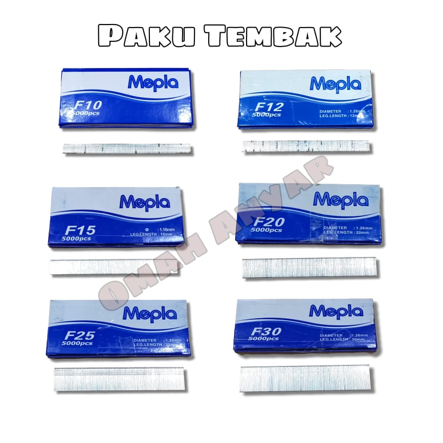 Paku Tembak Kayu I U Staples Pneumatic Gun Stale Mepla Lotus Leopard F 10 12 15 20 25 30 1010J