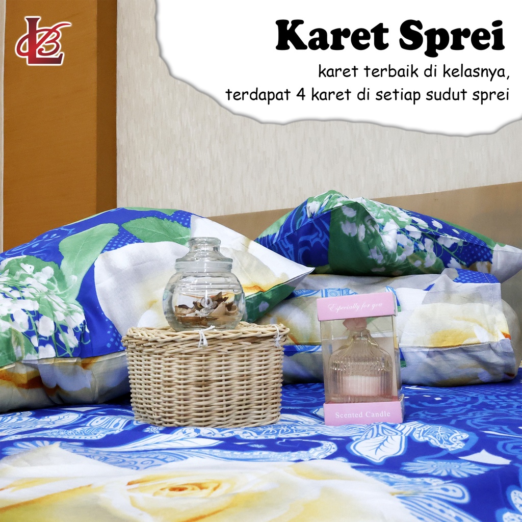 Sprei Queen Ukuran 160x200cm Satu Set Sarung Bantal Guling Motif Bahan Kain TC Halus Lembut Perlengkapan Kamar Tidur Import - CD-3 - Comforthomes