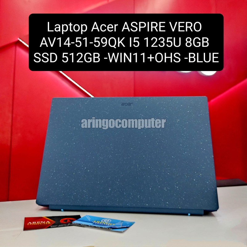 Laptop Acer ASPIRE VERO AV14-51-59QK I5 1235U 8GB -SSD 512GB -WIN11+OHS -BLUE