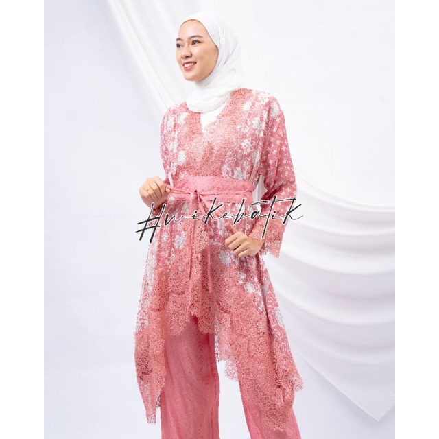 BATIK TRUSMI | SET ANDIN KULOT KEBAYA OUTER LACE RENDA BAHAN VISCOSE