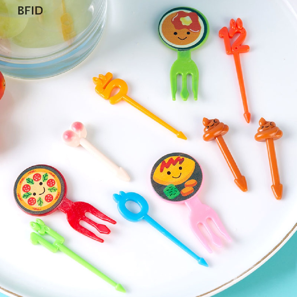 [BFID] Set Garpu Buah Kartun Memutar Prasmanan Pesta Dessert Makanan Cocktail Sandwich Stick [ID]