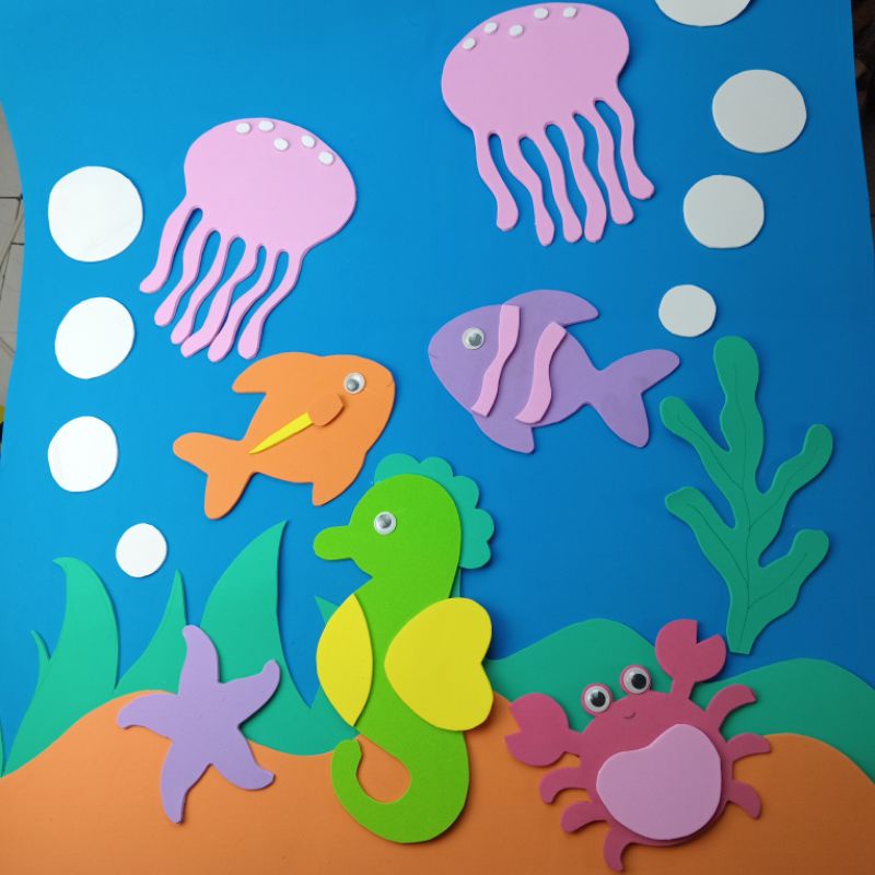 Hiasan dinding kamar anak/TK/SD seri hewan laut