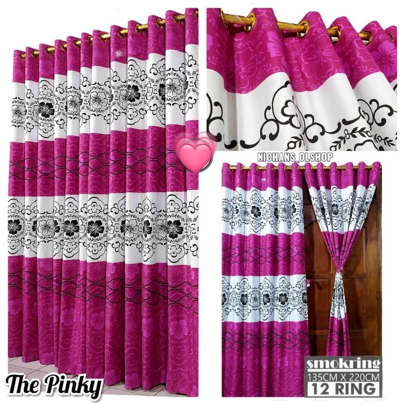 GORDEN SMOKRING 12RING MOTIF THE PINKY SULTAN MAGENTA// GORDEN PINTU JENDELA MOTIF SULTAN MEWAH