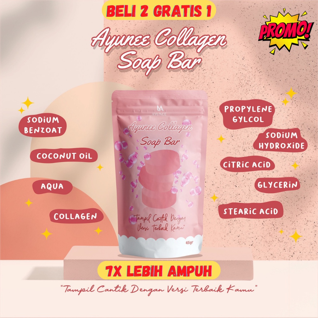 Sabun Collagen Pemutih Badan dan Wajah BPOM - Ayunee Collagen Soap Bar