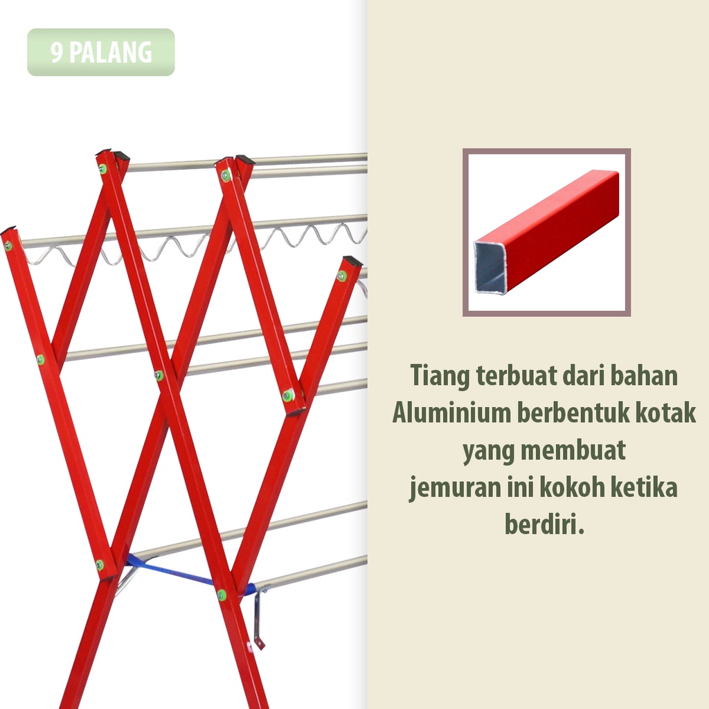 PROMO MENARIK KB Jemuran Pakaian Baju Gantungan Merah