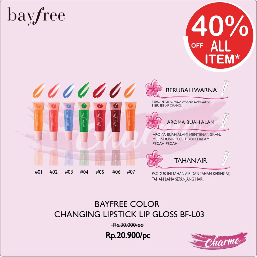 (READY &amp; ORI) Bayfree Color Changing Lipstick Lip Gloss BF-L03