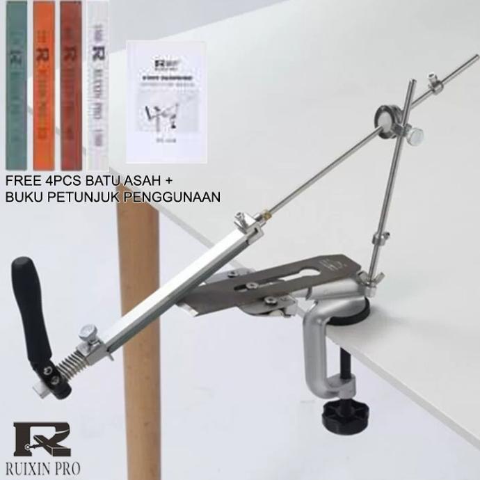 Alat Bantu Mengasah Pisau Sudut Asah Stabil + 4 Batu Pengasah