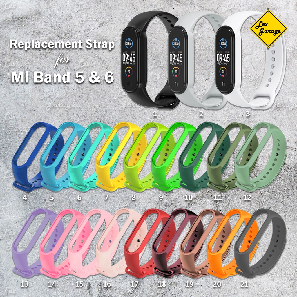 Strap Mi Band 6 / 5 Silicone Strap Gelang Silikon