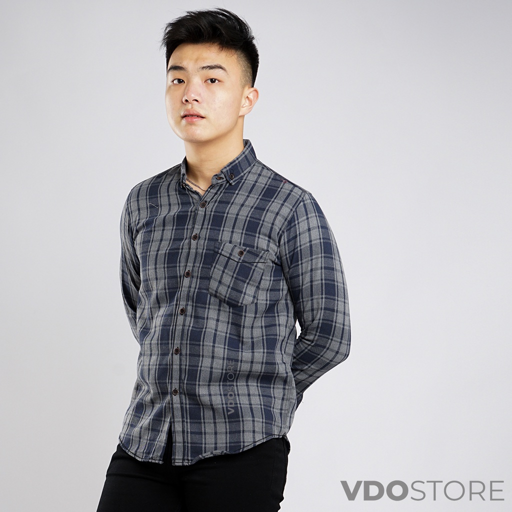 KEMEJA FLANEL PRIA 08B GRAY NAVY - M L XL XXL 3XL - KEMEJA LENGAN PANJANG VDOSTORE DEWASA BAJU FLANNEL TANGAN PANJANG HITAM NAVY ABU MOTIF KEMEJA COWOK MURAH DEWASA SANTAI TEBAL KUALITAS IMPORT BAJU CATUR PANEL FANEL