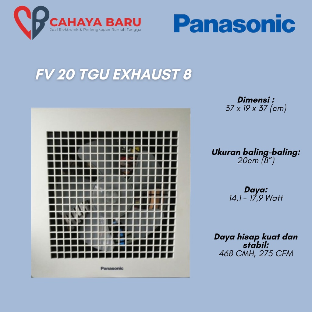 PANASONIC EXHAUST CEILING FAN PLAFON PLAFOND 8" FV-20TGU 20 TGU/FV 20 TGU