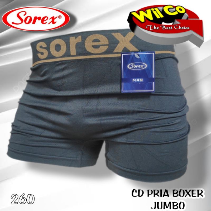 K260D - (DIJUAL PER 2 Pcs) CELANA DALAM PRIA CD BOXER JUMBO PAKAIAN DALAM SEAMLESS SOREX  BB 75 - 100