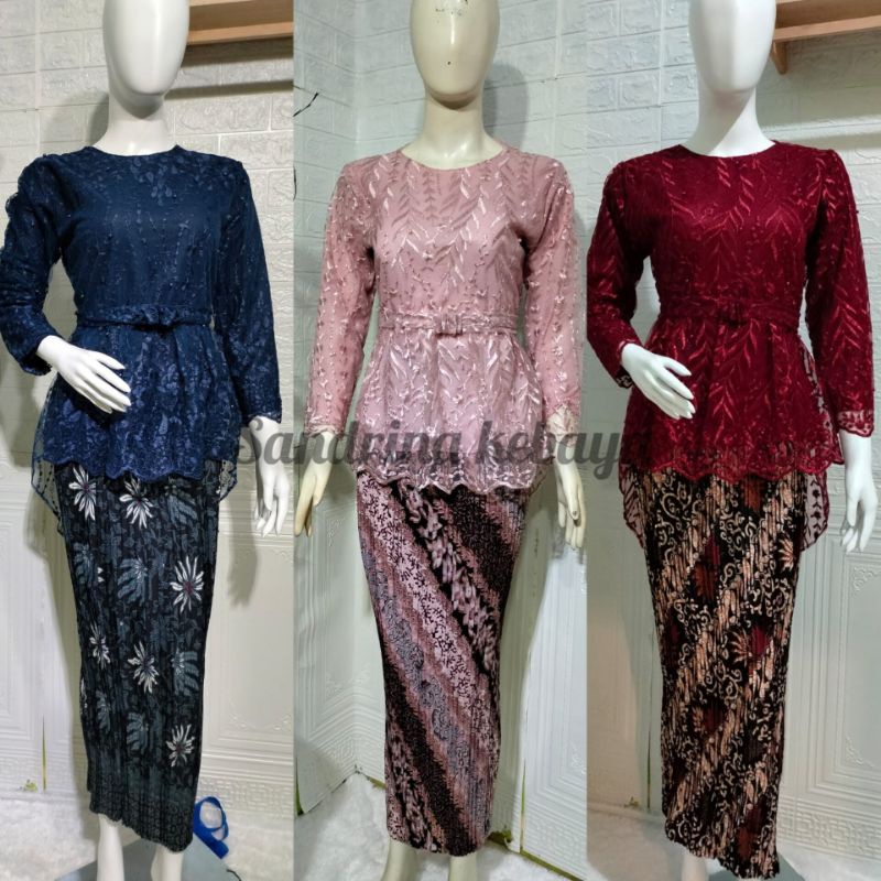 setelan kebaya aurora/kebaya pinguin/kebaya modern/pesta wisuda