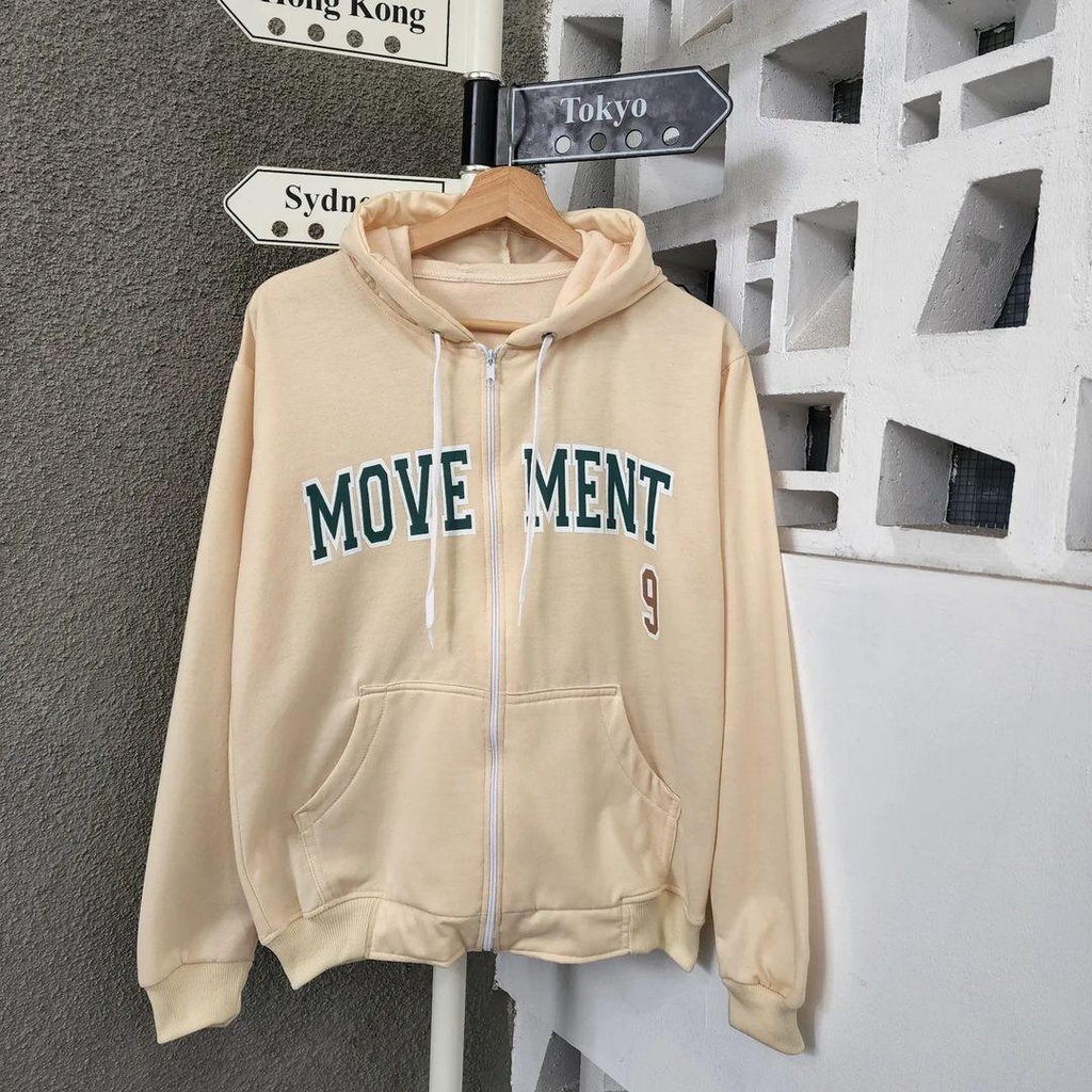 Hoodie Sweater MOVEMENT zipper bisa untuk jaket pria/wanita