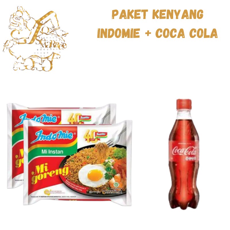 PAKET KENYANG INDOMIE GORENG 2PCS + COCA COLA 1PCS