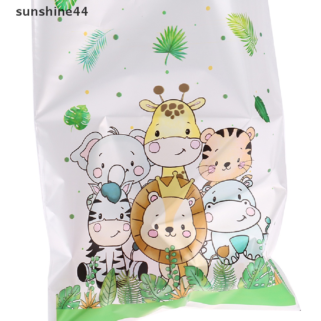 Sunshine 10Pcs Tas Hadiah Permen Tema Jungle Safari Zoo Tas Kemasan Pesta Ulang Tahun.