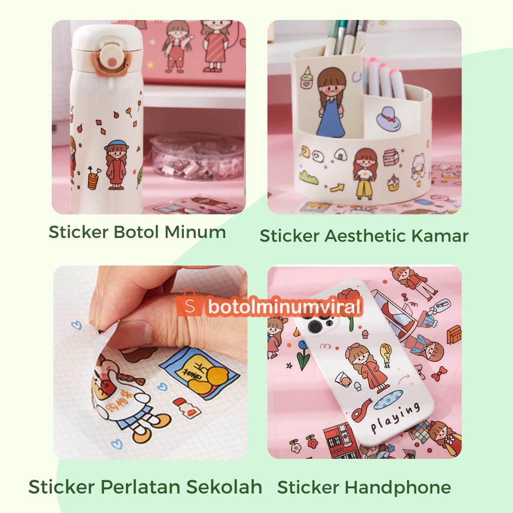 Sticker Momo Viral Roll 2D Waterproof Aesthetic Tahan Air