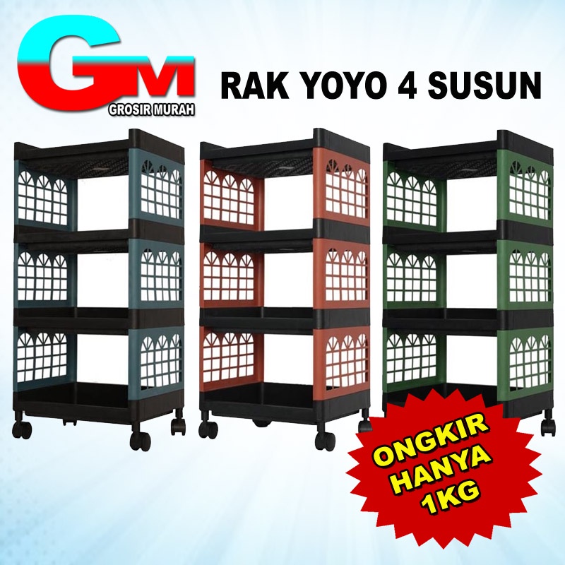 Rak Apartemen 4 Susun Serbaguna Rak Yoyo / Rak Multifungsi 4 Susun / Rak Portable 1KG