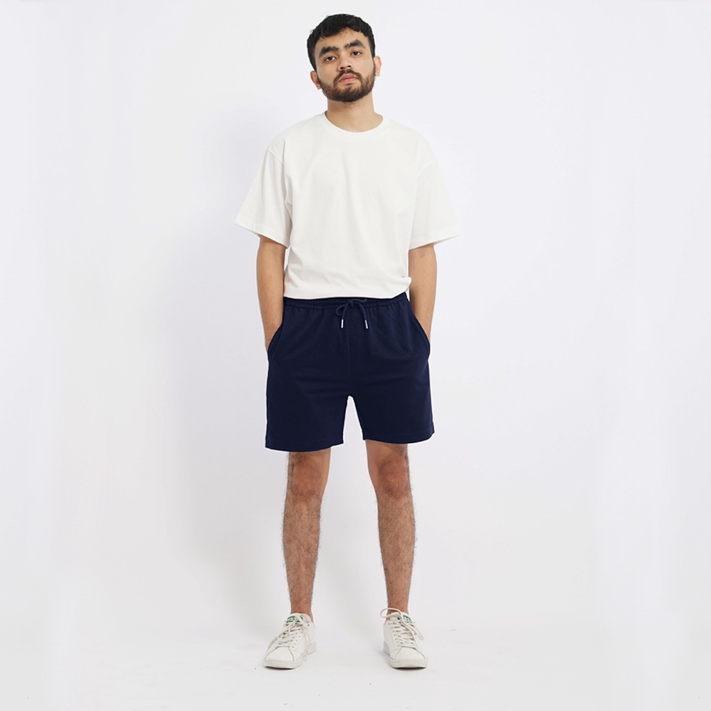 PLAIN Short SweatPants - Navy