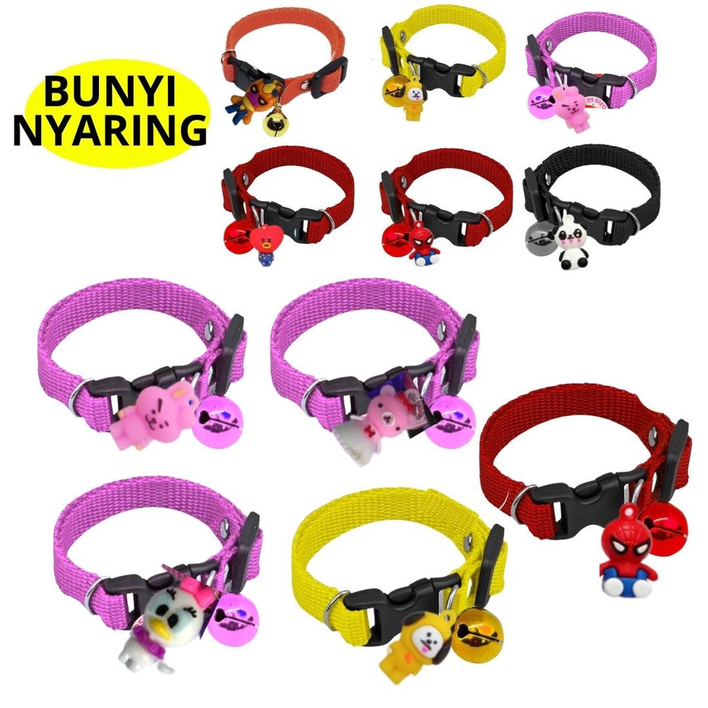 Kalung Kucing Polos Lonceng Karakter Aksesoris Kalung Kucing Collar Kucing Polos Karakter Kekinian Banyak Varian FEFARM