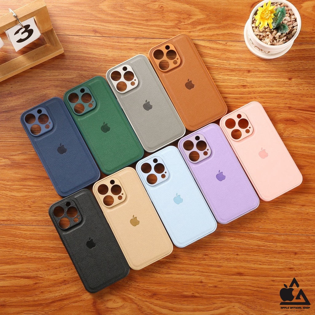 PREMIUM LEATHER CASE iPhone 14 PRO MAX 14 PLUS 13 PRO MAX FUZE SOFTCASE Kulit With Logo Apple Silicone Silikon Hardcase Camera Kamera Protection