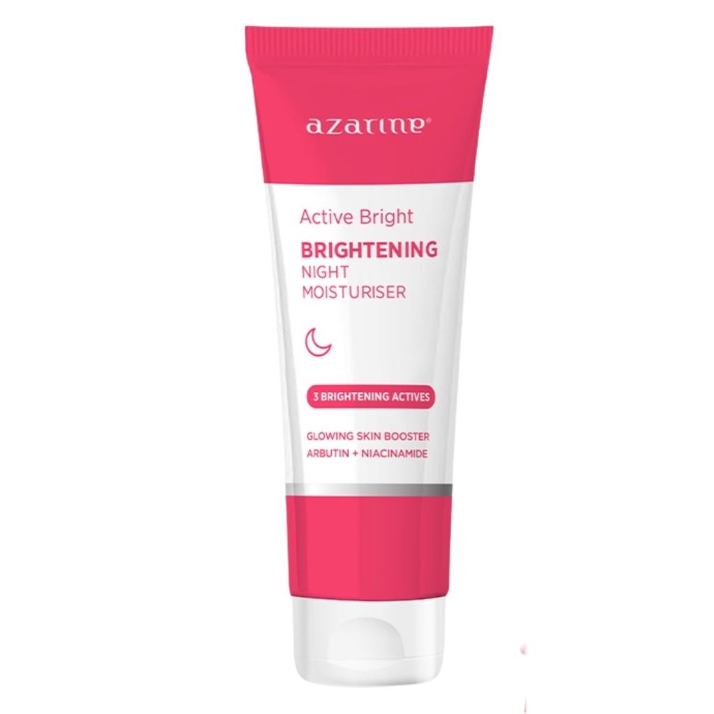 Azarine Active Bright SERIES Treatment - Brightening Day Moisturiser SPF 25++ - Night Moisturiser 20gr - Brightening Creamy Facial Foam 50gr