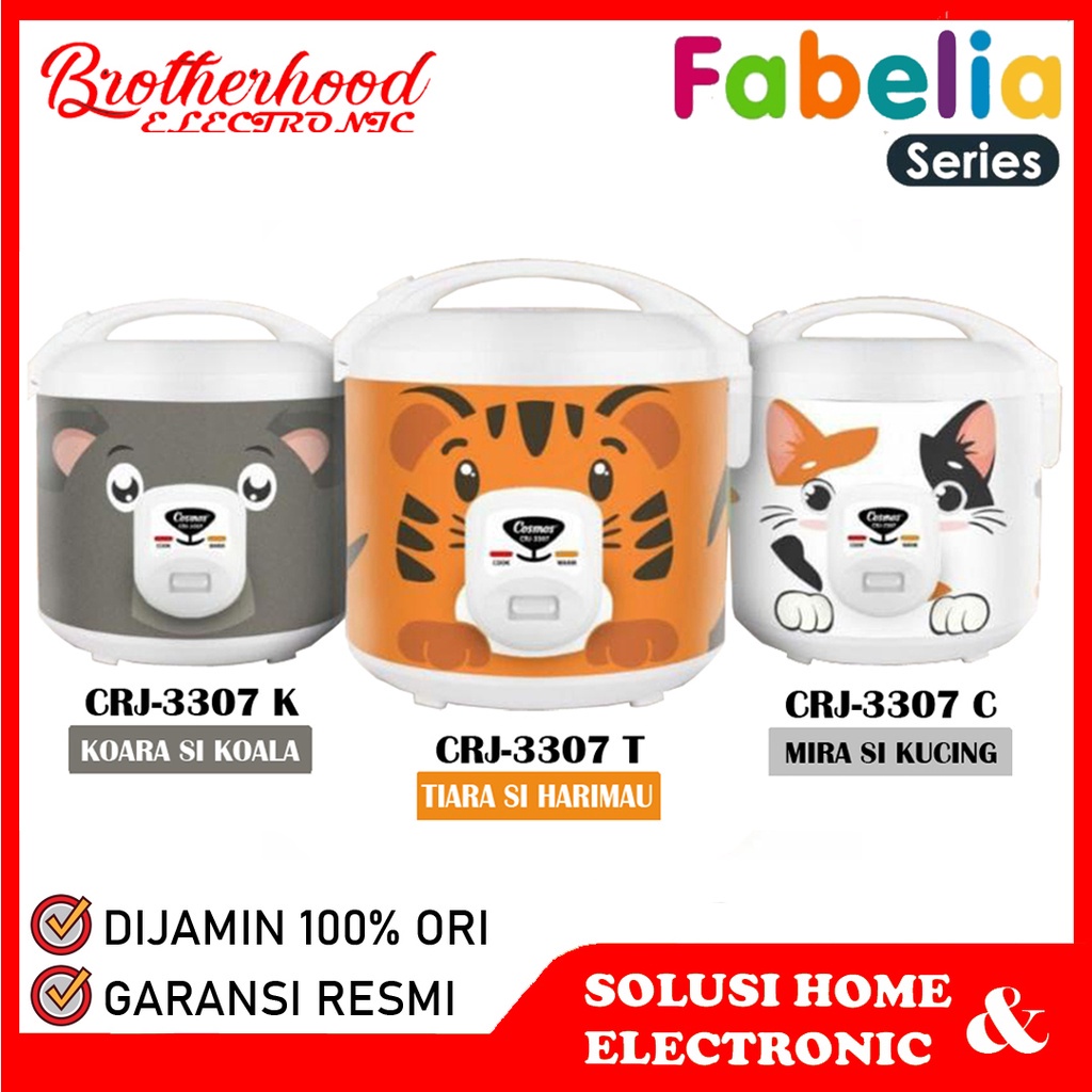 MAGIC COM RICE COOKER COSMOS CRJ-3307 / CRJ 3307 NEW FABELIA SERIES 1.8 LITER