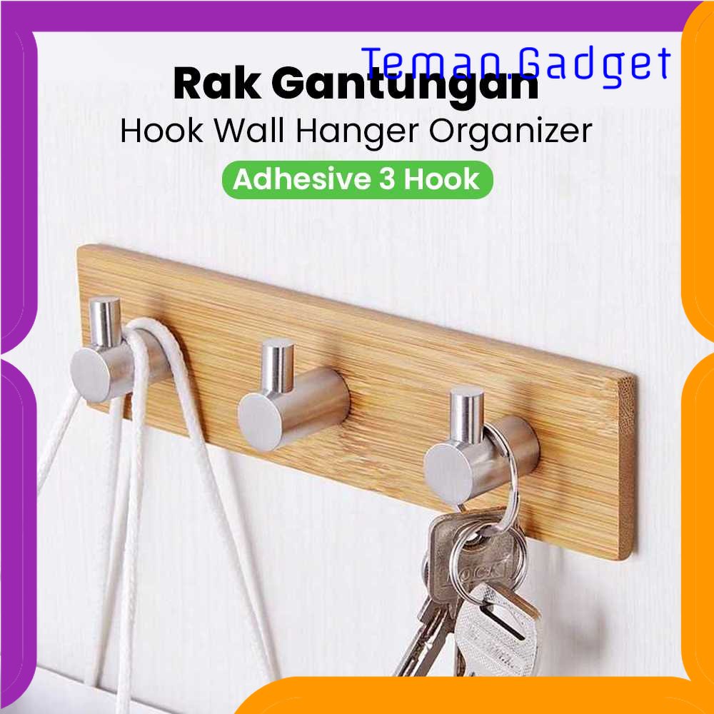 TG-RAK KHGDNOR Rak Gantungan Hook Wall Hanger Organizer Adhesive 3 Hook - S013