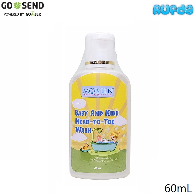 Moisten 60ml Baby and Kids Head to Toe Wash Sabun Sampo Bayi