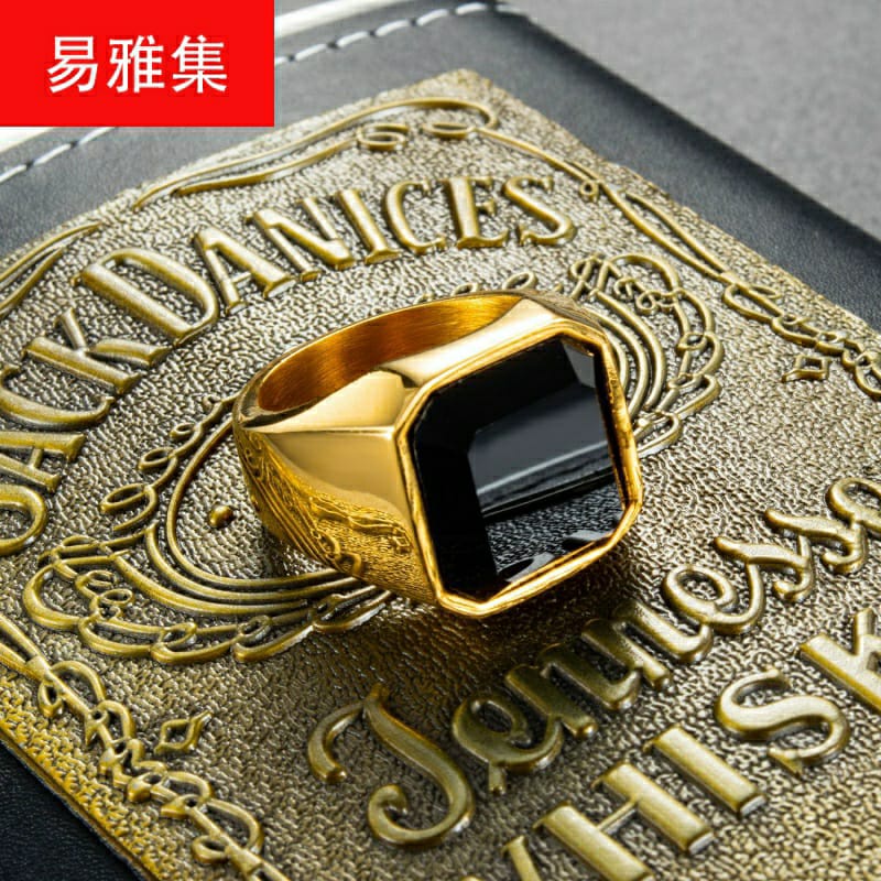 [ TERLARIS ] CINCIN TITANIUM KEMSTON/CINCIN RUBI SIAM SUPER KEREN/Cincin Pria Batu Akik Padparascha Royal Cutting Titanium Keren Mewah Elegan Anti Karat