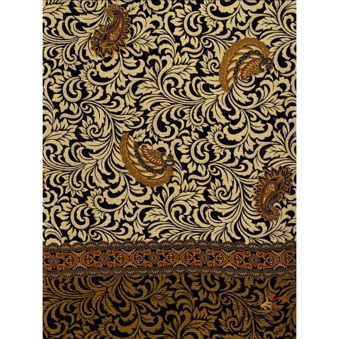 Batik Kain Batik Semi Sutra Motif 60504 Hitam Emas