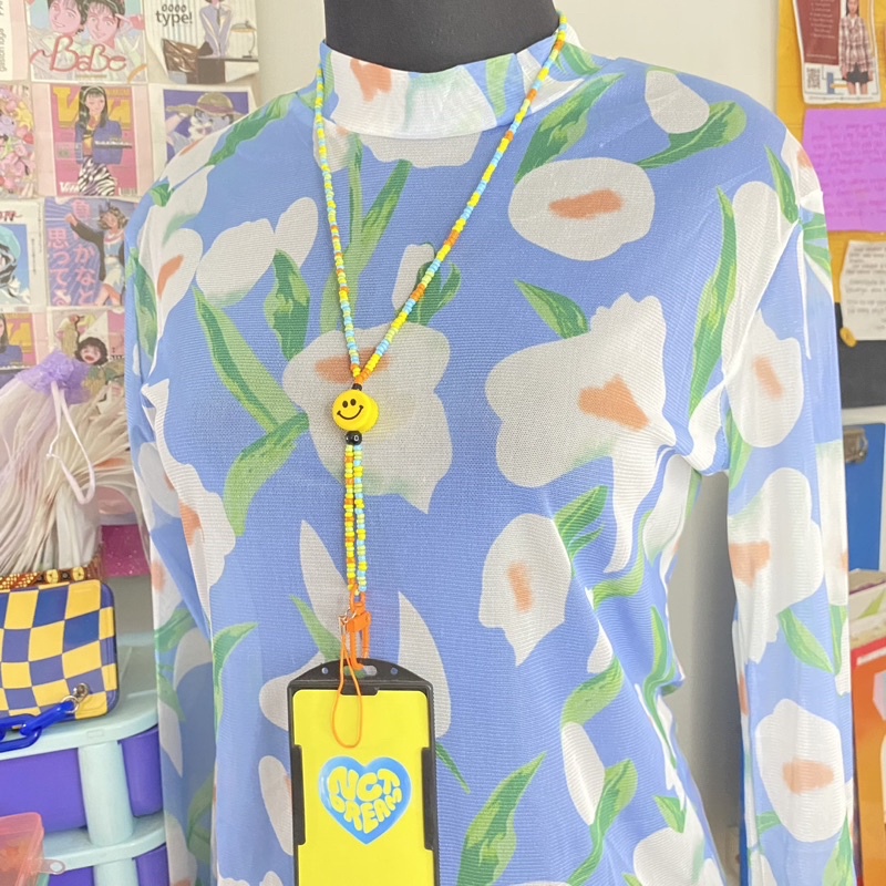 

Lanyard Pods| ID Card Smiley Beads | Gantungan Tali Manik-manik