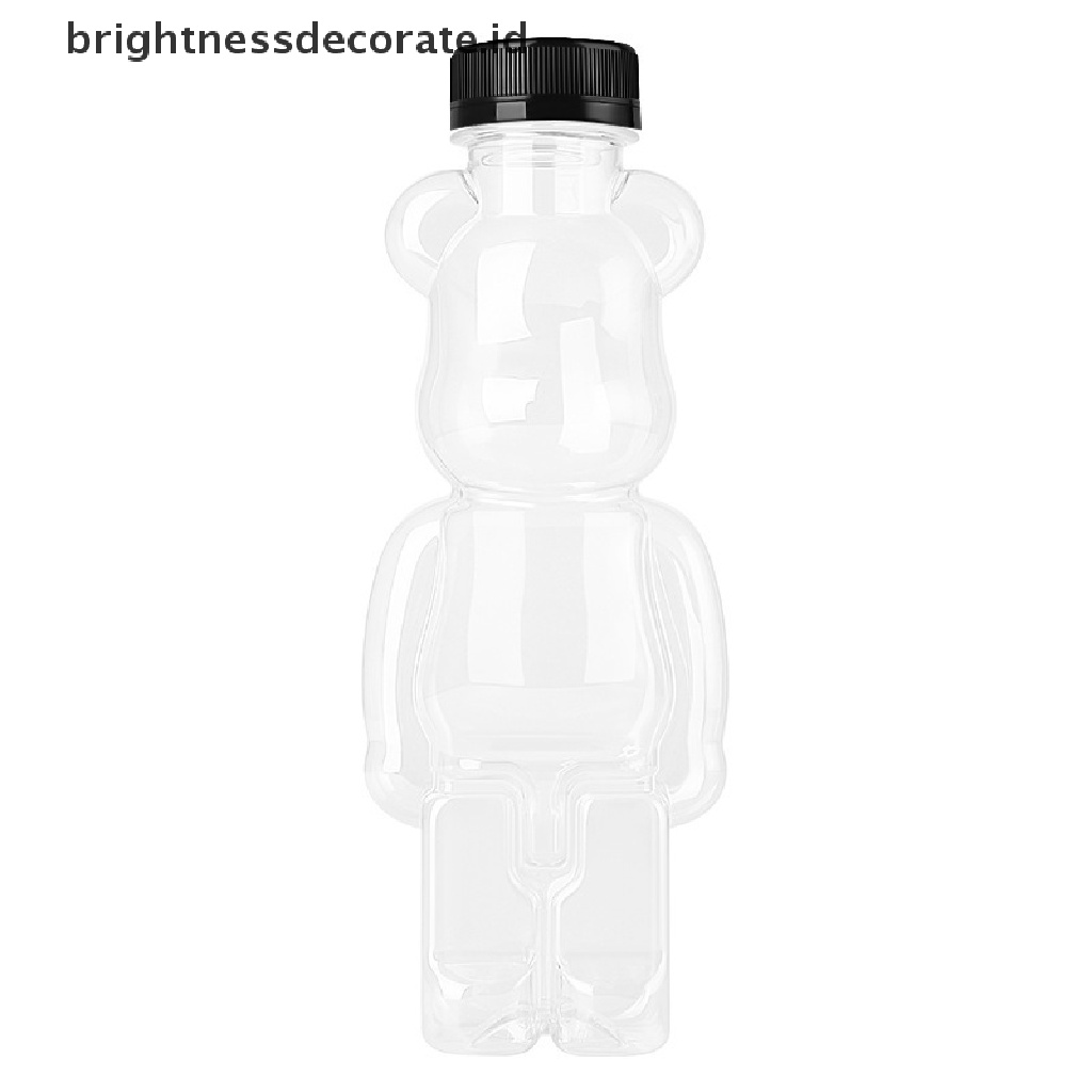 [Birth] Kartun Botol Teh Susu Wayang Beruang Berbentuk Transparan Menebal Botol Jus Kreatif Wayang Beruang Kekerasan Cangkir Susu Teh Milk Cup Botol Air Lucu Water Bottle [ID]