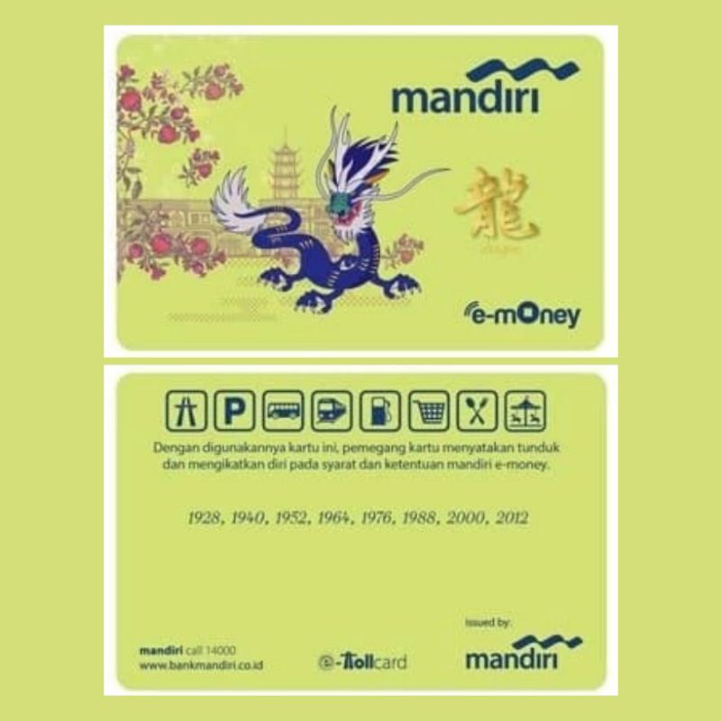 eMoney Mandiri Shio Naga (Dragon) ORI /Like eTOLL Tapcash Flazz or Brizzi