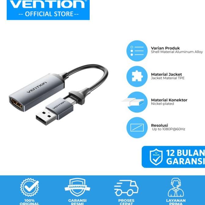 Vention HDMI Video Capture Card USB to HDMI Game Capture for Streaming