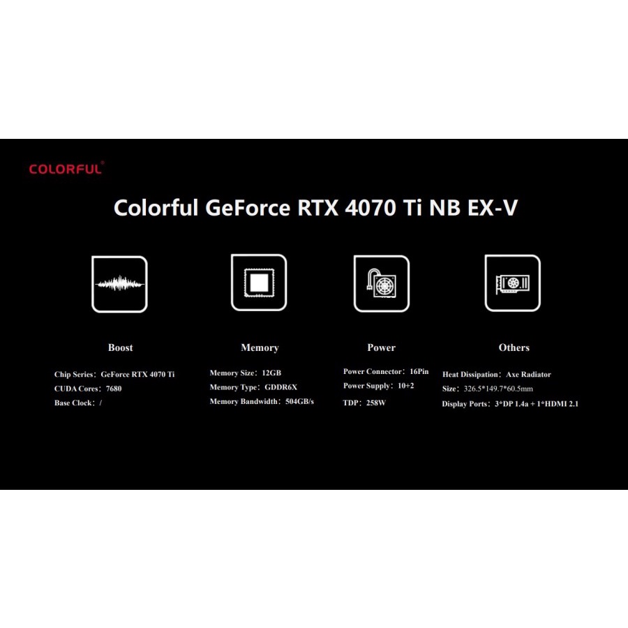 Colorful GeForce RTX 4070 Ti NB EX-V VGA RTX4070TI 12GB GDDR6X